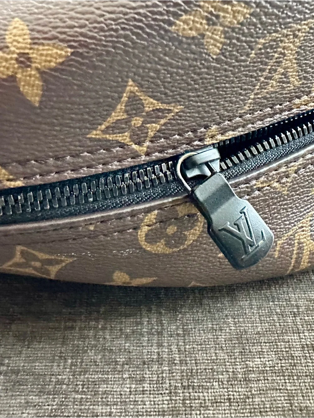 Louis Vuitton Brown Monogram Canvas Backpack with Black Trim